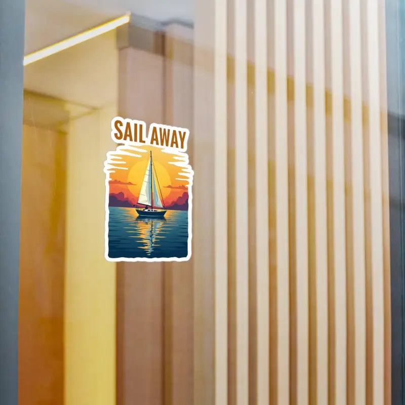 Sailboat sticker from Sailboat at Sunset Vinyl Decal for Ocean Lovers and Adventurers