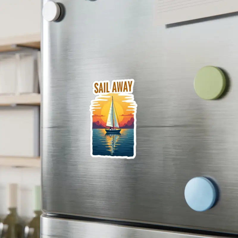Sailboat sunset sticker for ocean lovers, featured on Sailboat at Sunset Vinyl Decal