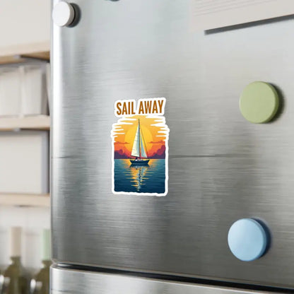 Sailboat sunset sticker for ocean lovers, featured on Sailboat at Sunset Vinyl Decal