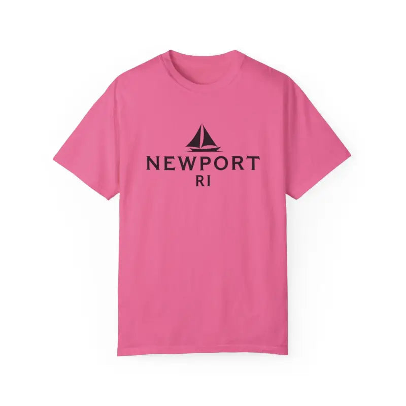 Pink T-shirt featuring a sailboat graphic for beach lovers in Newport RI design