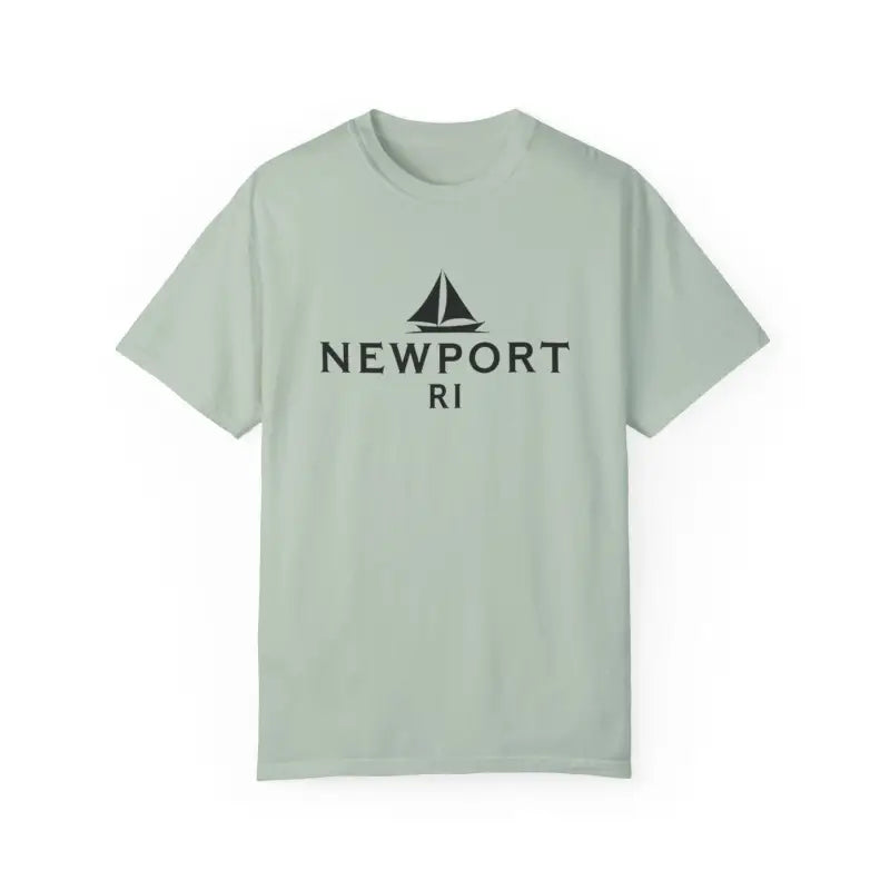 Light green Sailboat T Shirt featuring a Simple Newport RI Design for Beach Lovers