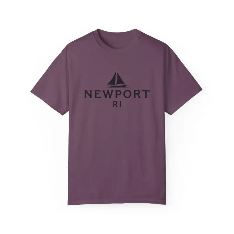 Purple Sailboat T Shirt Simple Newport RI Design ideal for Beach Lovers