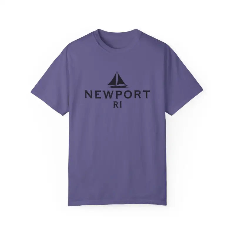Purple Sailboat T-shirt featuring Newport RI design for beach lovers