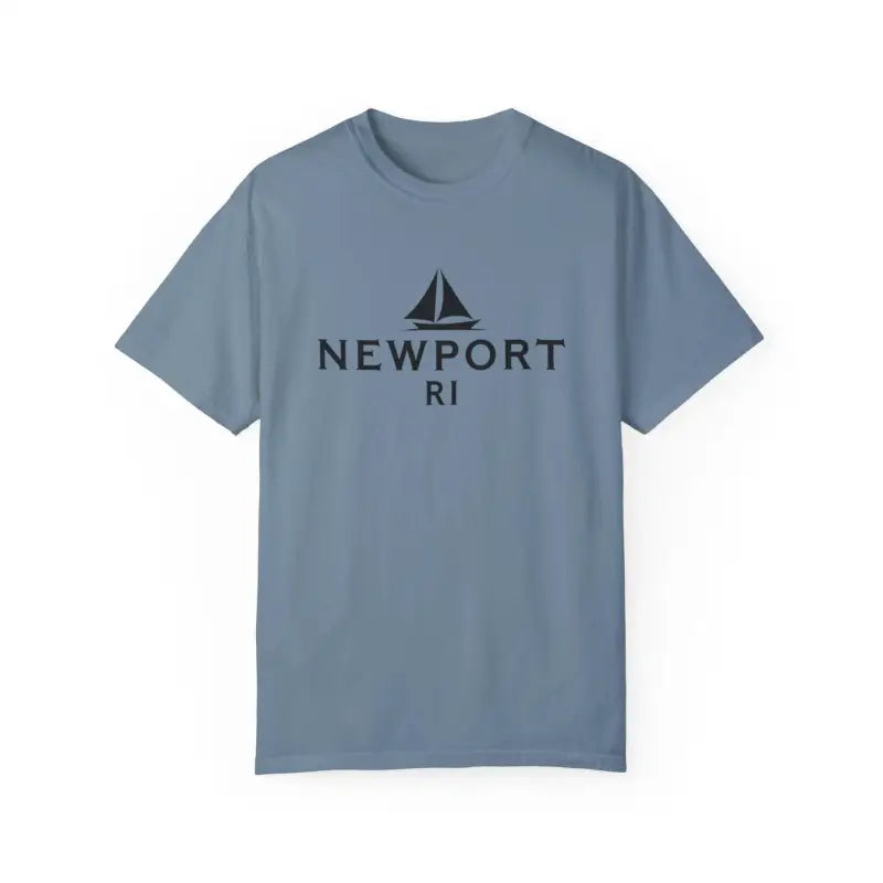 Blue t-shirt featuring sailboat graphic from Sailboat T Shirt Simple Newport RI Design