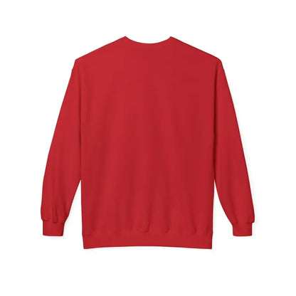 Red long-sleeved Santa With His Chicks Fleece Crewneck Sweatshirt for festive style