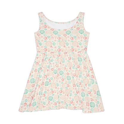 Seashell-patterned Women’s Skater Dress for beach outings and summer occasions
