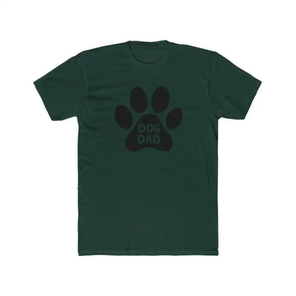 Green Simple Dog Dad Unisex Cotton Crew Tee featuring a dog paw print design