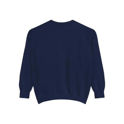 Navy blue Sitting on the Dock Bite Me Unisex Garment Dyed Sweatshirt displayed
