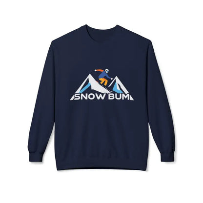 Navy blue sweatshirt featuring a skier graphic from the Skier Graphic and Snow Bum collection