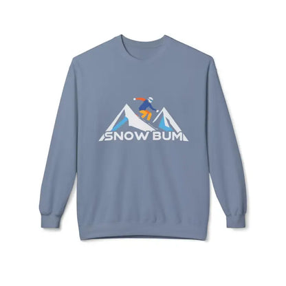 Blue Snow Bum sweatshirt from the Skier Graphic and Snow Bum Sweatshirts collection