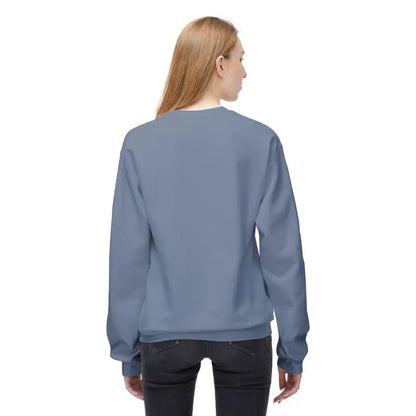 Blue crewneck sweatshirt from Skier Graphic and Snow Bum Sweatshirts collection