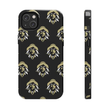 Black phone case featuring a woman pattern, Skipper Lax Tough Phone Case design