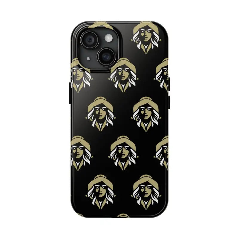 Black tough phone case featuring a woman face design by Skipper Lax