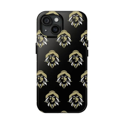 Black tough phone case featuring a woman face design by Skipper Lax