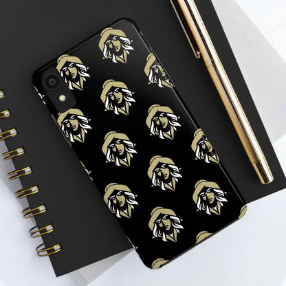 Skipper Lax Black Tough Phone Case featuring repeated woman face design