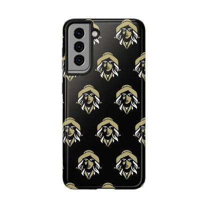 Black Tough Phone Case featuring a woman face design by Skipper Lax
