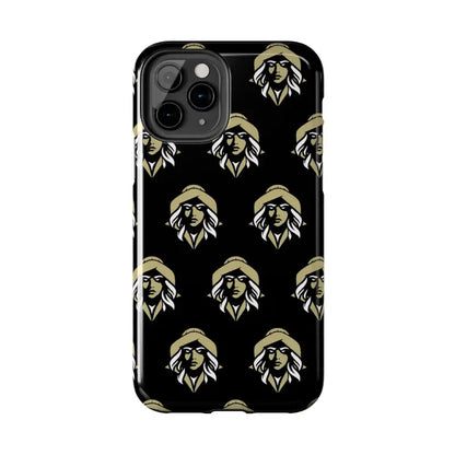 Skipper Lax Black Tough Phone Case featuring woman’s face pattern on a sleek design