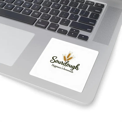 Square sticker featuring a sourdough design for Sourdough Bakery with wheat graphic