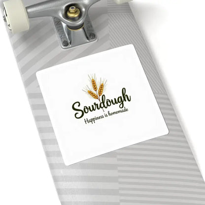 Sourdough Bakery Sticker featuring a square sourdough design and wheat graphic