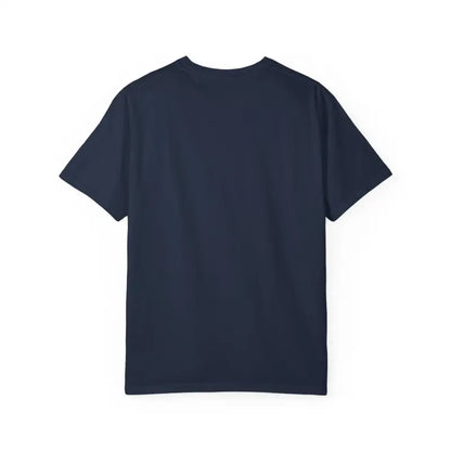 Dark blue Stay Out Of My Business unisex t-shirt with cartoon graphics displayed