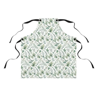 Floral-patterned apron with black ties for Stylish Plant Lovers cooking enjoyment