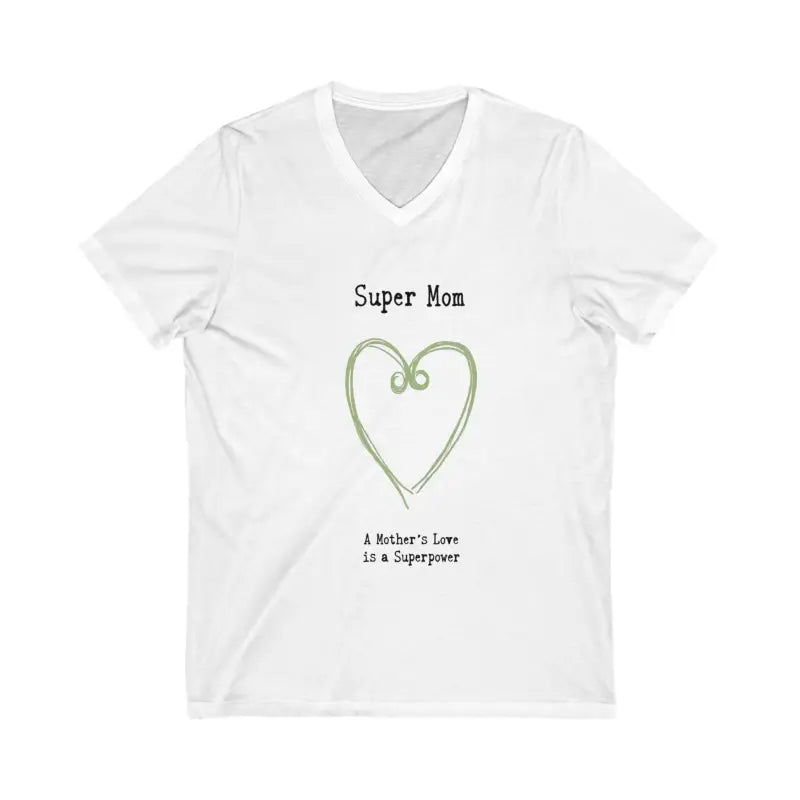 Stylish V Neck T Shirt for Super Moms in elegant white, perfect for casual wear