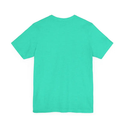 Aqua-colored Summer Lovin Unisex Jersey Tee in Beige Peach Aqua displayed on a mannequin