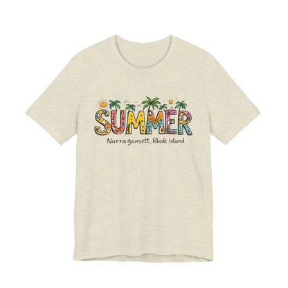 Beige Summer graphic t-shirt from the Summer Narragansett Rhode Island Collection