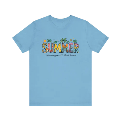 Light blue Summer Narragansett Rhode Island T-shirt from the collection
