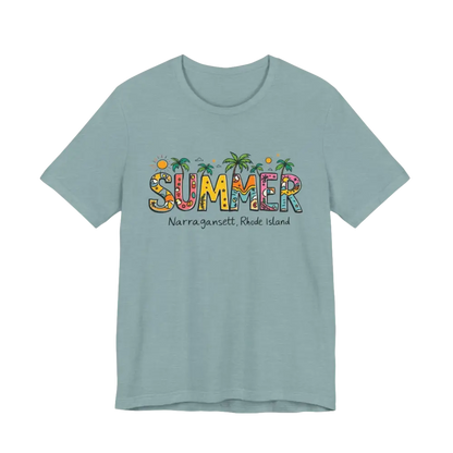 Light blue Summer Narragansett Rhode Island t-shirt from Summer T-Shirt Collection