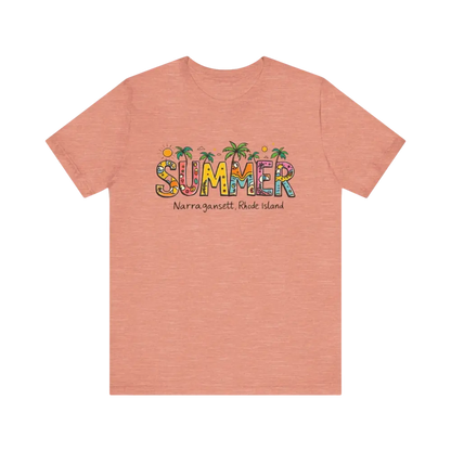 Peach-colored Summer Narragansett Rhode Island T-shirt from the collection