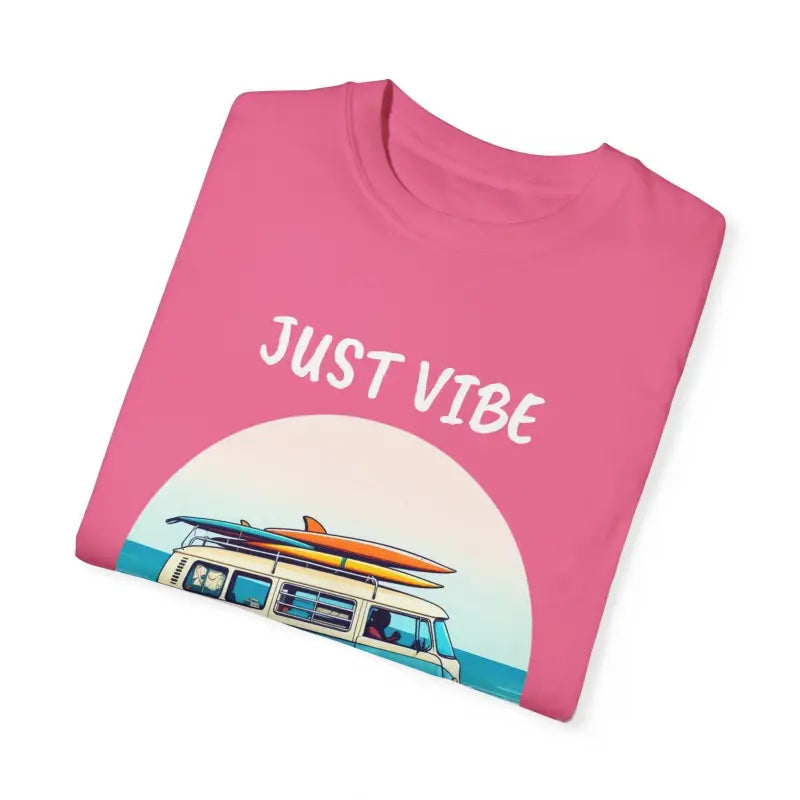 Pink Summer Vibes Unisex T-shirt featuring van graphics and surfboards design