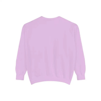 Lavender crewneck sweater featured in Sunset Sail Away Sweatshirt in Light Blue Chambray