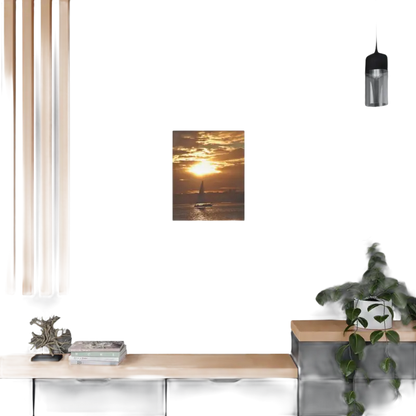 Sailboat sunset canvas print showcasing a stunning Sunset Sailboat Silhouette design