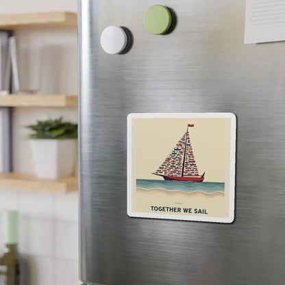 Sailboat magnet for Together We Sail Custom Die Cut Vinyl Design art display