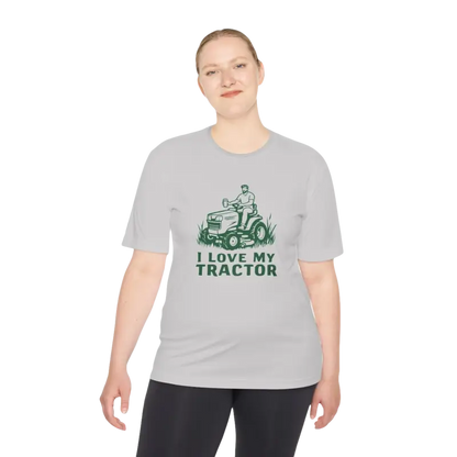 Gray t-shirt featuring a tractor graphic from Tractor Graphic T Shirts collection