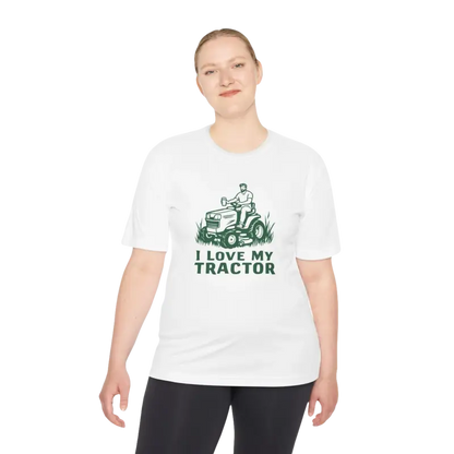 White tractor graphic t-shirt from Tractor Graphic T Shirts collection