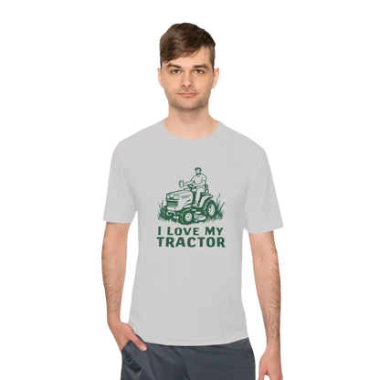 Gray Tractor Graphic T-Shirt showcasing a vibrant design on a casual apparel piece