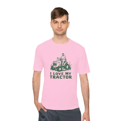 Pink T-shirt featuring a tractor graphic from Tractor Graphic T Shirts collection