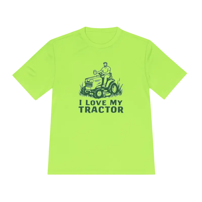 Neon green t-shirt from Tractor Graphic T Shirts in Gray, White, and Neon Green
