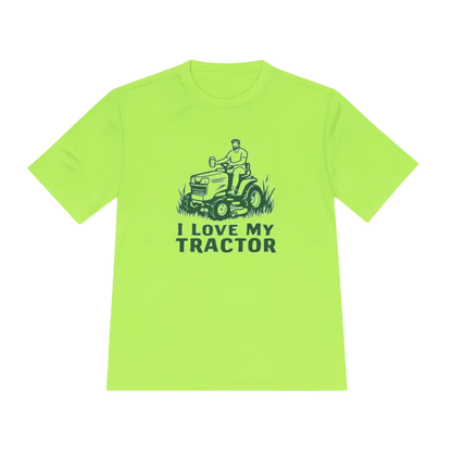 Neon green t-shirt from Tractor Graphic T Shirts in Gray, White, and Neon Green