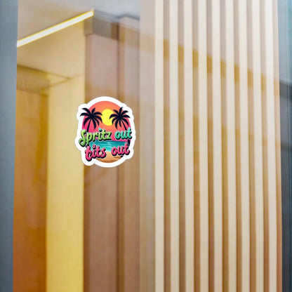 Tropical Beach Neon Vinyl Sticker featuring vibrant tropical-themed design