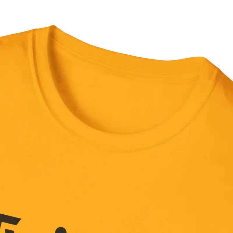 Mustard-colored Twisted Unisex T Shirt in Olive Green and Yellow displayed on a model