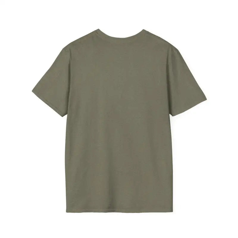 Olive green Twisted Unisex T Shirt with yellow accents, showcasing modern casual style