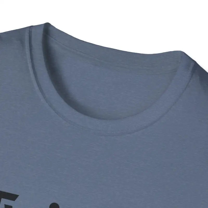 Blue t-shirt neckline of Twisted Unisex T Shirt in Olive Green and Yellow
