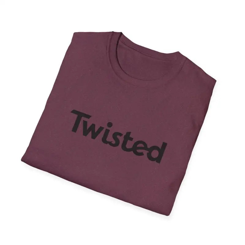 Maroon Twisted Unisex T-Shirt in Olive Green and Yellow, perfect for casual wear