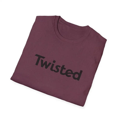 Maroon Twisted Unisex T-Shirt in Olive Green and Yellow, perfect for casual wear