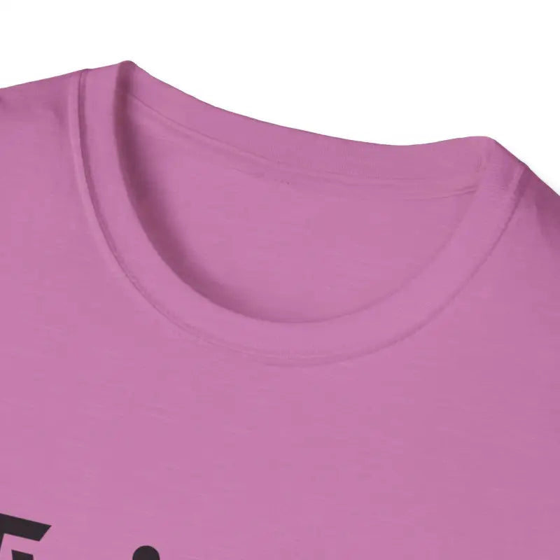 Pink t-shirt neckline detail from Twisted Unisex T Shirt in Olive Green and Yellow