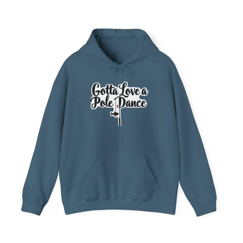 Blue Hooded Sweatshirt from Unisex Fishing Pole Dance Hooded Sweatshirt collection