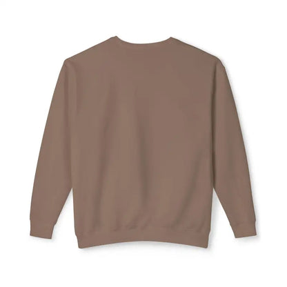 Mocha-colored Unisex Lightweight Crewneck Sweatshirt featuring a Potted Plant Design